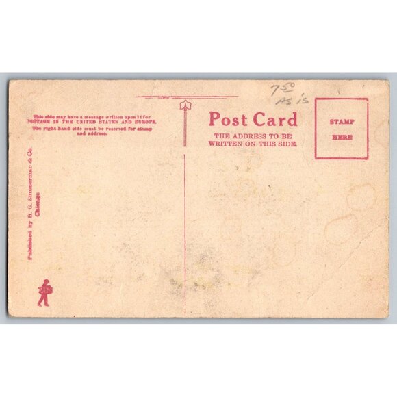 Postcard Unposted Maine Divided Station & County Buildings South Paris #731 - Picture 2 of 2